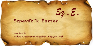 Szpevák Eszter névjegykártya