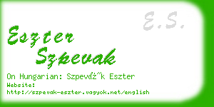 eszter szpevak business card